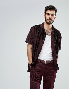 Свободная бархатная рубашка ASOS - Красный