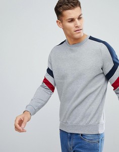 Свитшот с круглым вырезом и контрастными полосками Threadbare - Красный