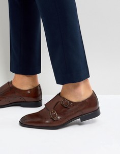 Коричневые кожаные монки ASOS - Коричневый