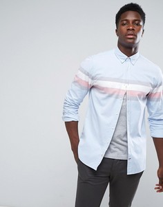 Синяя оксфордская рубашка классического кроя в полоску Tommy Hilfiger - Синий