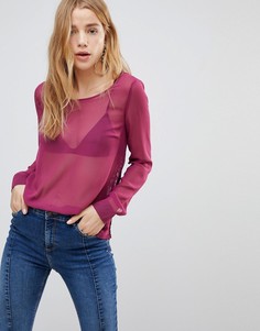 Полупрозрачная блузка QED London - Фиолетовый