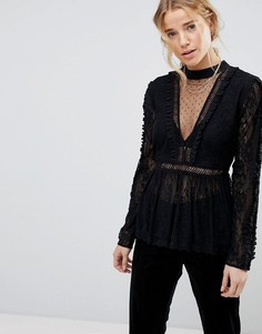 Блузка с длинными рукавами Miss Selfridge - Черный
