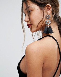 Броские серьги-подвески с камнями и кисточками ALDO - Мульти