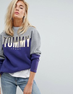 Свитшот колор блок Tommy Jeans - Серый