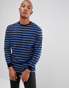 Свободный удлиненный лонгслив в полоску ASOS - Мульти