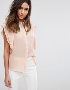 Блузка с оборками на плечах ASOS - Розовый