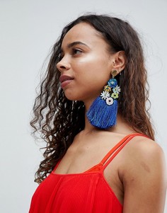 Синие массивные серьги-кисточки с пайетками ASOS - Синий
