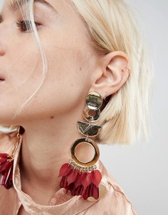 Броские серьги-подвески ASOS - Золотой