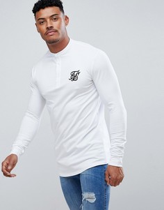 Белая обтягивающая футболка-поло SikSilk - Белый