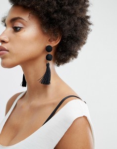 Серьги с бусинами и кисточками ASOS - Черный