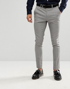 Серые брюки скинни в ломаную клетку New Look - Черный