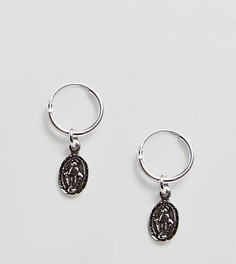 Серебряные серьги-кольца с подвесками в винтажном стиле ASOS - Серебряный