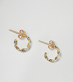 Позолоченные серебряные витые серьги-кольца ASOS - Золотой