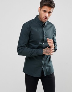 Темно-зеленая обтягивающая рубашка River Island - Зеленый