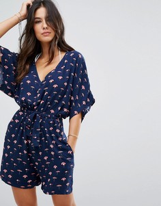 Пляжный ромпер с принтом Seafolly - Темно-синий