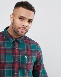 Сине-зеленая фланелевая рубашка в клетку Jack Wills - Зеленый
