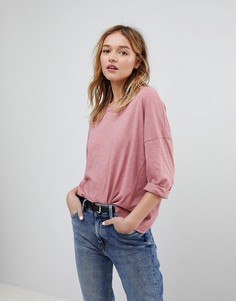 Свободная футболка с рукавами летучая мышь New Look - Розовый