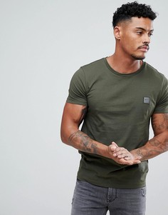 Футболка цвета хаки с логотипом BOSS Casual - Зеленый