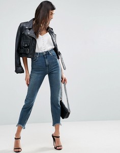 Узкие джинсы в винтажном стиле с завышенной талией ASOS FARLEIGH - Синий