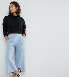 Тканая юбка-брюки со складками спереди ASOS PETITE - Синий