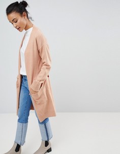 Удлиненный кардиган с поясом Fashion Union - Розовый