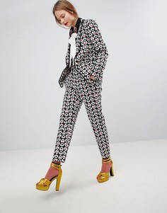 Брюки-сигареты с принтом Sister Jane Tailored - Черный
