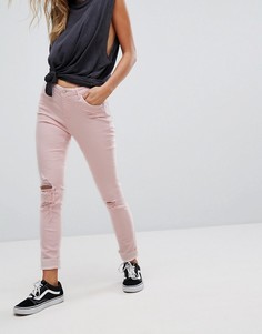 Розовые джинсы скинни с рваной отделкой Pimkie - Розовый