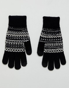 Черные перчатки для сенсорных гаджетов ASOS - Черный