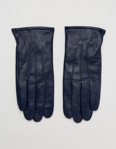 Темно-синие кожаные перчатки ASOS - Темно-синий