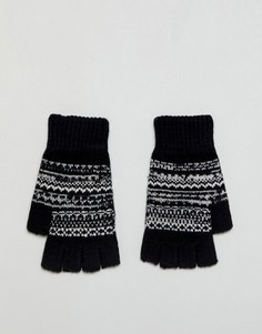 Черные перчатки без пальцев с традиционным узором Фэйр-Айл ASOS - Черный