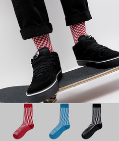 3 пары фактурных носков с шахматным узором ASOS - Мульти