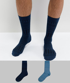 Набор из 2 пар фактурных носков ASOS - Синий