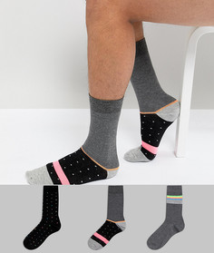 3 пары носков (в полоску/в горошек) ASOS - Мульти