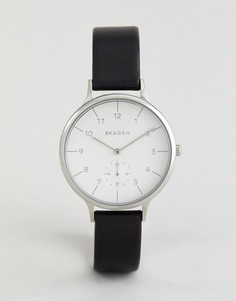 Часы с черным кожаным ремешком Skagen Anita SKW2415 - Черный