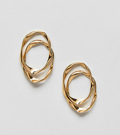 Позолоченные двойные серьги-кольца ASOS - Золотой