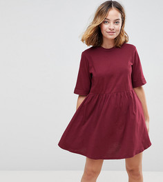 Свободное хлопковое платье мини ASOS PETITE - Красный