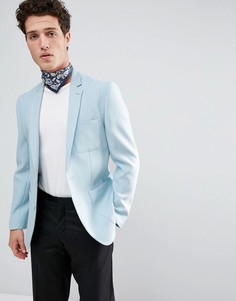 Синий блейзер скинни из вафельной ткани ASOS - Синий