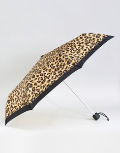 Зонт с леопардовым принтом Fulton Minilite 2 - Коричневый