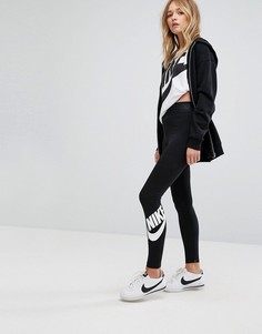 Черные леггинсы с завышенной талией Nike Leg A See - Черный
