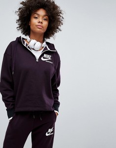 Худи с воротником на молнии Nike Archive Port Wine - Красный
