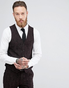 Приталенный жилет с принтом в стиле барокко Harry Brown Winter Wedding - Черный