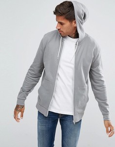 Худи серого цвета на молнии ASOS - Серый
