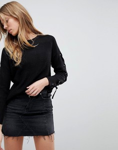 Джемпер с люверсами на рукавах Brave Soul - Черный