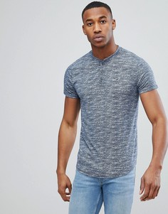 Темно-синяя узкая футболка хенли Hollister - Темно-синий