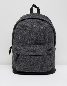Темно-серый рюкзак из плотного сукна с основанием из искусственной кожи ASOS - Серый