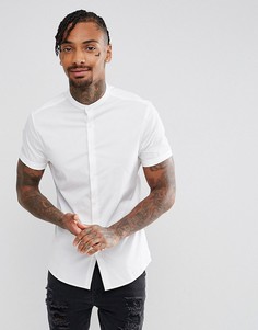 Белая рубашка скинни с воротником с застежкой на пуговицах ASOS - Белый