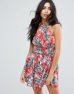 Пляжное платье с высоким воротом и принтом ASOS - Мульти