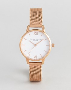 Часы цвета розового золота с сетчатым ремешком Olivia Burton OB16MDW01 - Золотой