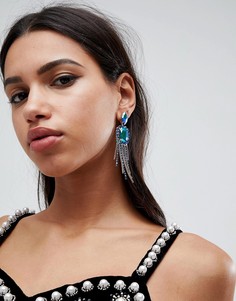 Серьги-подвески с кисточками и камнями ASOS - Мульти