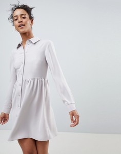 Свободное платье-рубашка мини ASOS - Серый
